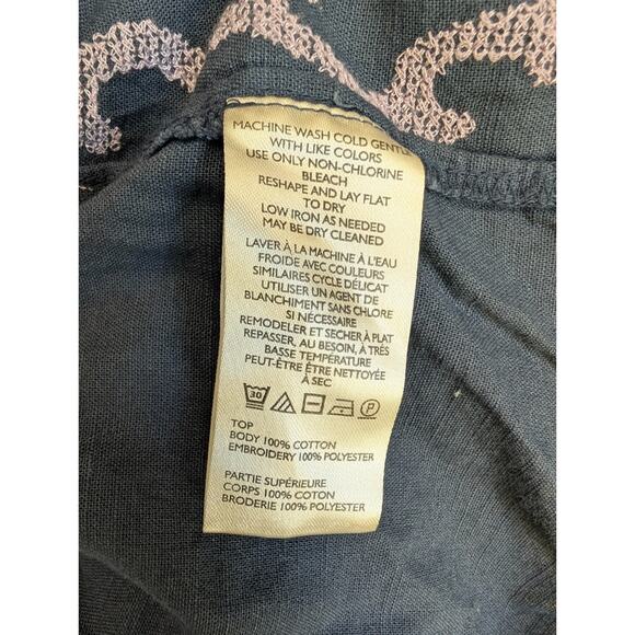 Free People Sedona Short Set Women XS Navy Combo Short Sleeve Button Up NWT - Picture 7 of 7